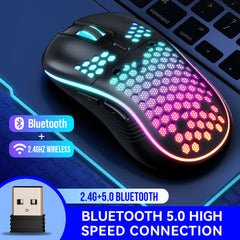 SA-1 Dual Mode Honeycomb Shell RGB Wireless Bluetooth Computer Gaming Mouse Shopping