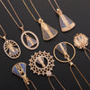 Image of Fashionable Golden Hollow Copper-plated Gold Inlaid Zircon Lace Pendant Religious Necklace Ornament Accessories Shopping