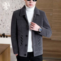 Thickened Men's Woolen Overcoat Trend Mink Woolen Jacket Short Jacket Shopping