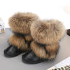 Image of Women's Winter Mid-calf Fox Fur Snow Boots Shopping