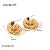 Image of Minimalist Geometric Series 18K Gold Stainless Steel C- Shaped Earrings Shopping