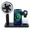 Image of Five-in-one Wireless Charger Foldable Wireless Charger With Bracket Small Fan 15W Fast Charge Mobile Phone Watch Headset Shopping111