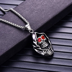 Skull Head Pendant Stainless Steel Ornament Men's Titanium Steel Necklace Shopping