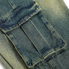 Image of Multi-pocket Denim Straight Loose Trousers Men Shopping