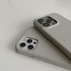 Image of Cream Grey Patterned Leather Phone Case Shopping111