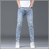 Image of Thin Men's Slim Fit Ripped Leisure Trousers Shopping