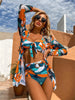 Image of Women's Fashion Popular Print Three Piece Swimwear Shopping