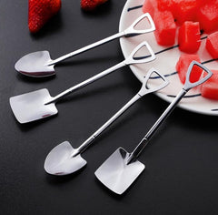 Dessert Spoon Set, 4 Pcs 4.8 Shovel Shape Stainless Steel Spoons, Ice Cream Fruit Spoon For Home, Kitchen Or Restaurant By Aliotech Shopping