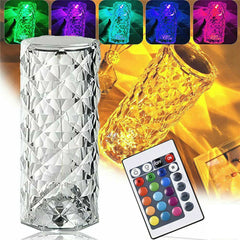 LED Crystal Table Lamp Diamond Rose Night Light Touch Atmosphere &Remote Control Shopping