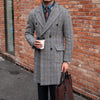 Image of Retro High-quality Wool Plaid Polo Coat Shopping