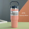 Image of Portable Car Cup Stainless Steel Cup Travel Sports Water Bottle With Handle Cover Coffee Tumbler Cup Shopping