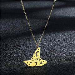 The Charm Pendant Necklace Of Stainless Steel Witch Hat