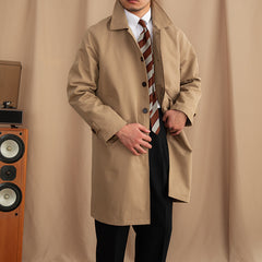 Lapel Single Breasted Business Casual Mid-length Trench Coat Shopping