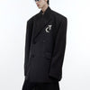 Image of Matte Silhouette Shoulder Pad Suit Jacket Shopping