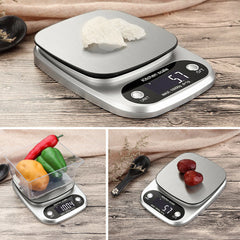 Digital Kitchen Food Diet Scale, Multifunction Weight Balance 22lbs 1g Kitchen Scale Stainless Steel Weighing Scale For Food Diet Postal Balance Measuring Shopping