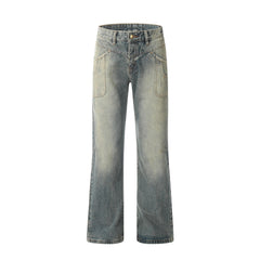 Washed Denim Trousers Men's Casual Shopping