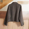 Image of Original-women's Lapel Coffee Brown253 Deep Loose Double-sided Wool Short Coat Shopping