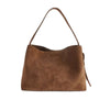 Image of Special-interest Design Suede Belt Buckle Shoulder Strap Bucket Bag Shopping