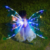 Image of Girls Electrical Butterfly Wings With Lights Glowing Shiny Dress Up Moving Fairy Wings For Birthday Wedding Christmas Halloween Shopping