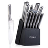 Image of Kitchen Knife Set, 15 Piece Knife Sets with Block, Chef Knives with Non-Slip German Stainless Steel Hollow Handle Cutlery Set with Multifunctional Scissors Knife Sharpener  Amazon Platform Banned Shopping