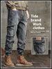 Image of American Retro Ankle-tied Jeans Men Shopping