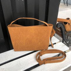 Special-interest Design Suede Belt Buckle Shoulder Strap Bucket Bag