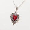 Image of Burning Love Pendant Silver Lace Love Necklace Shopping