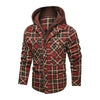 Image of Men Long-sleeved Plaid Jacket Regular Fit Fleece Detachable Hoodies Jackets Shopping