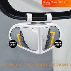 Car Reversing Small Round Mirror Front And Rear Wheel Wide-Angle Mirror Double-Sided Auxiliary Rearview 360 Adjustable Wide Angle Side Rear View Mirror For Car Shopping