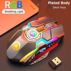 Color Wireless Gaming RGB Rechargeable Mute Button Mouse Shopping