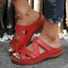 Image of European And American Plus Size Slippers Summer New Velcro Wedge Shopping