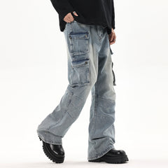 Fashion Men's Multi-pocket Workwear Jeans