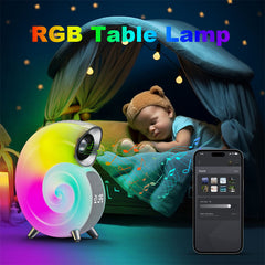 Conch Smart RGB Atmosphere Light Bluetooth Speaker Alarm Clock Wake-up Lamp White Noise Machine For Sleeping Baby APP Control Shopping