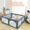 Image of Large Baby Playpen79x71, Extra Large Play Pen For Babies And Toddlers, Play Yard With Gate, Baby Fence With Breathable Mesh, Safety Indoor & Outdoor Activity Center Grey Shopping