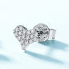 Image of Heart Full Inlaid Bright Moissanite Stud Earrings S925 Silver Shopping