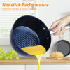 Image of Frying Pan Sets Non Stick 3Pieces Blue 3D Diamond Cookware Shopping