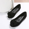 Image of Plus Size Flat Casual Shoes Women's Suede Bow Round Head Gommino Shopping