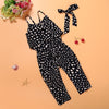 Image of Fashion Summer Kids Girls Clothing Sets Cotton Sleeveless Polka Dot Strap Girls Jumpsuit Clothes Sets Outfits Children Suits Shopping