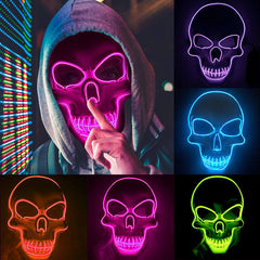 Halloween Skeleton Mask LED Glow Scary Mask Shopping