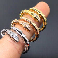 Female Creative Snake Diamond-studded Ring Shopping