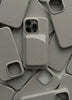 Image of Cream Grey Patterned Leather Phone Case Shopping111