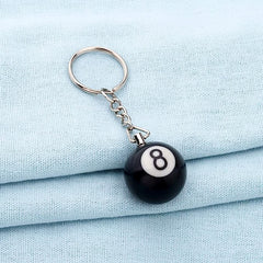 Pure Black No. 8 Billiards Keychain Shopping