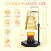 Image of Candle Warmer Lamp Dimmable And Timer Candle Warmer Height Adjustable For Jar Scented Candles For Home Decor Amber Glass And Black Base Shopping