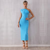 Image of Ladies One Shoulder Bandage Dress Shopping