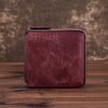 Image of Solid Color Short Cowhide Hand-rub Color Wallet Shopping