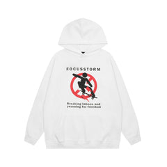 Fashion Skateboard Printed Hoodie Men