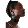 Image of African Ethnic Print Batik Handicraft Necklace Collar Plus Earrings Shopping