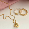 Image of 925 Loving Heart In Sterling Silver INS Three-dimensional Gold Ornament Simple Necklace Female Shopping