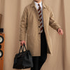 Image of Lapel Single Breasted Business Casual Mid-length Trench Coat Shopping