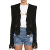 Image of Women's Coat With Bright Silk Tweed Fringe Shopping